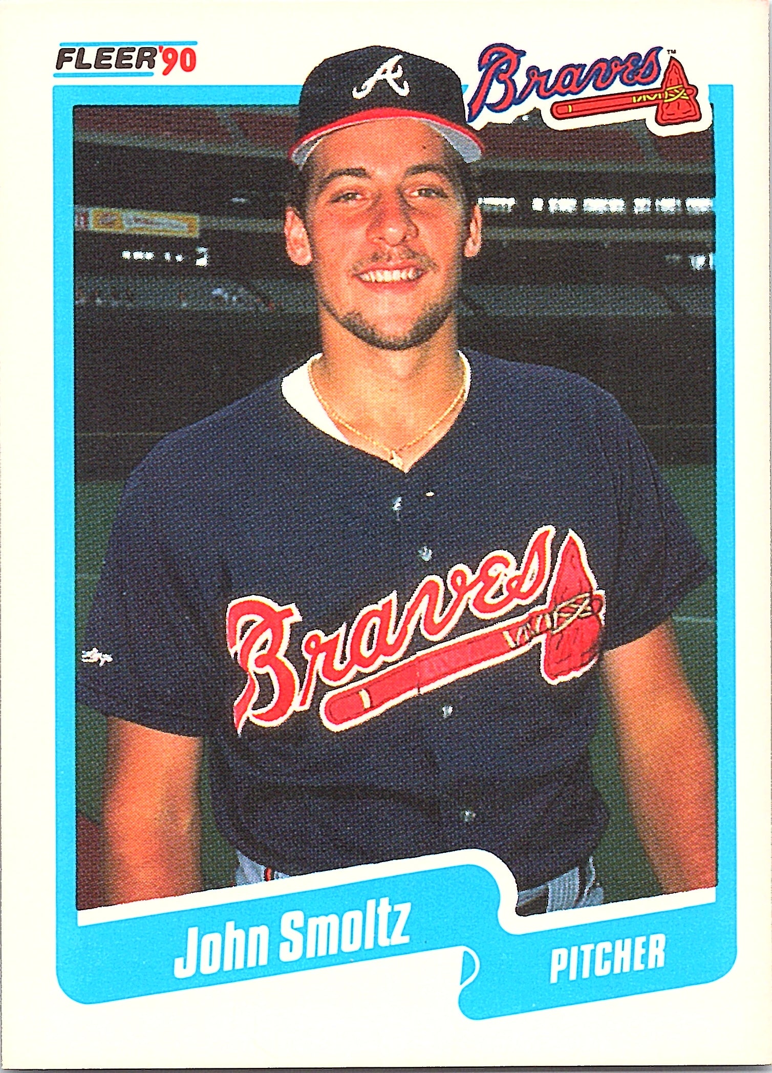 1990 Fleer Canadian John Smoltz #595 Atlanta Braves Excellent