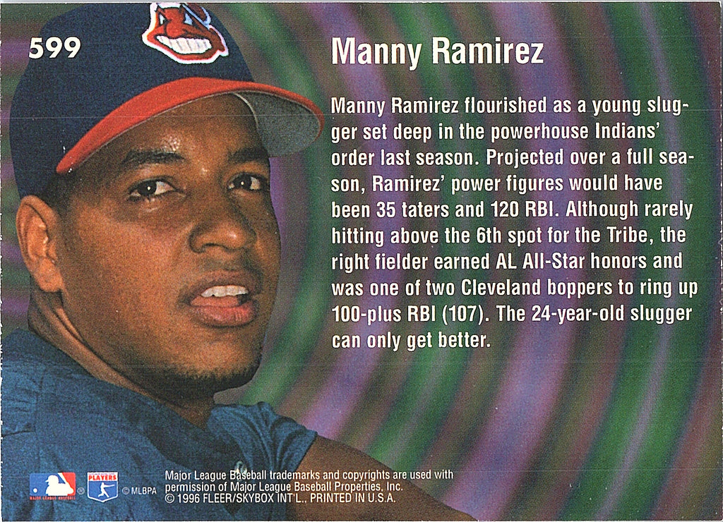 1996 Fleer Ultra Manny Ramirez #599 Raw Power Cleveland Indians Excellent