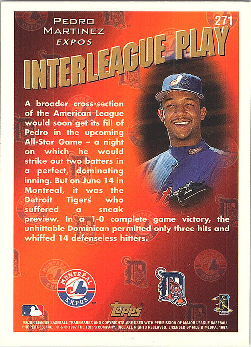 1998 Topps Pedro Martinez #271 Montreal Expos Excellent