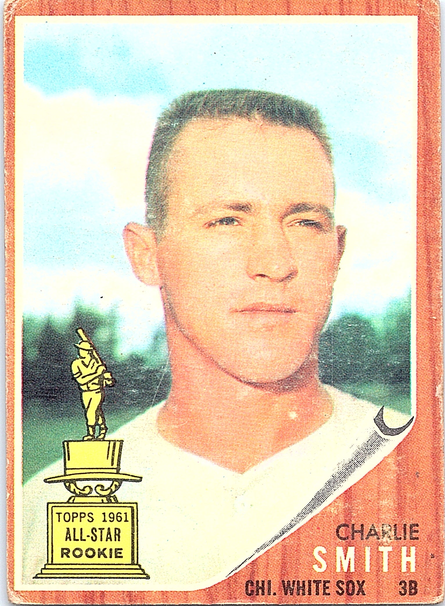 1962 Topps Charlie Smith #283 White Sox Rookie All-Star Cup Card; EX