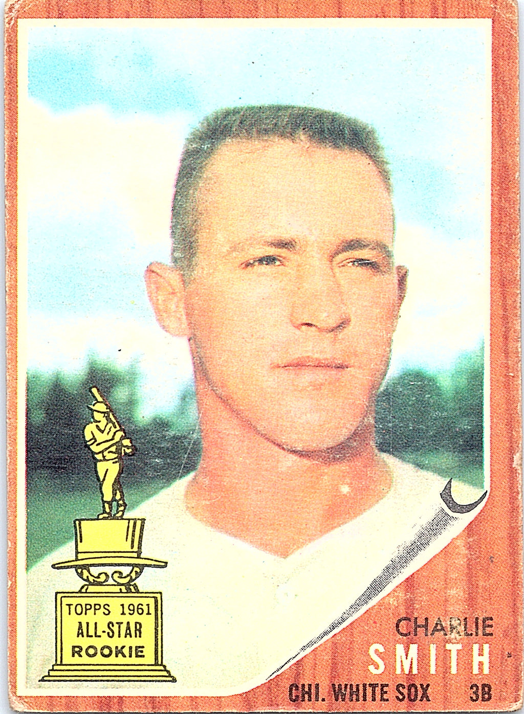 1962 Topps Charlie Smith #283 White Sox Rookie All-Star Cup Card; EX