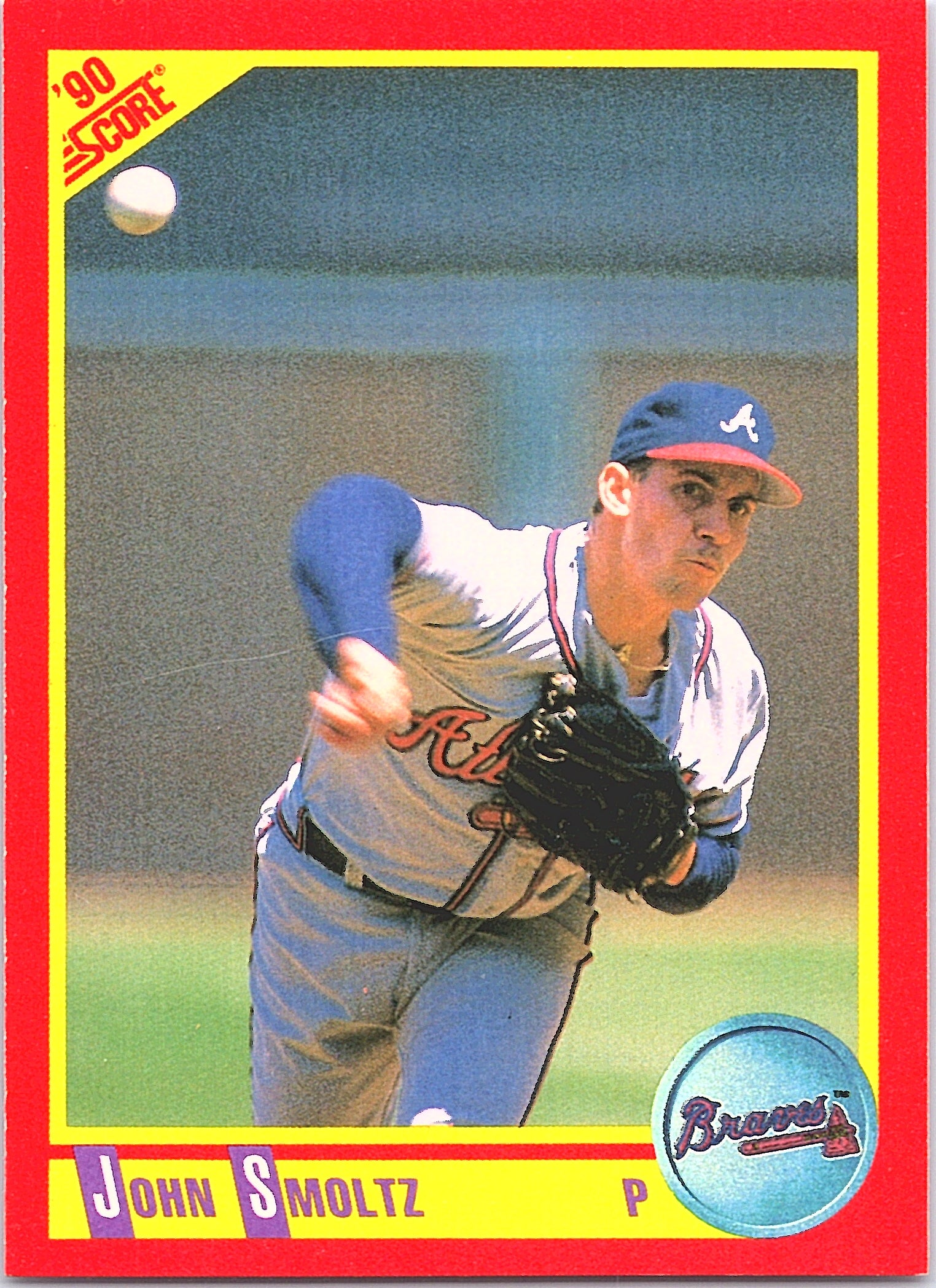 1990 Score John Smoltz #370 Atlanta Braves Excellent