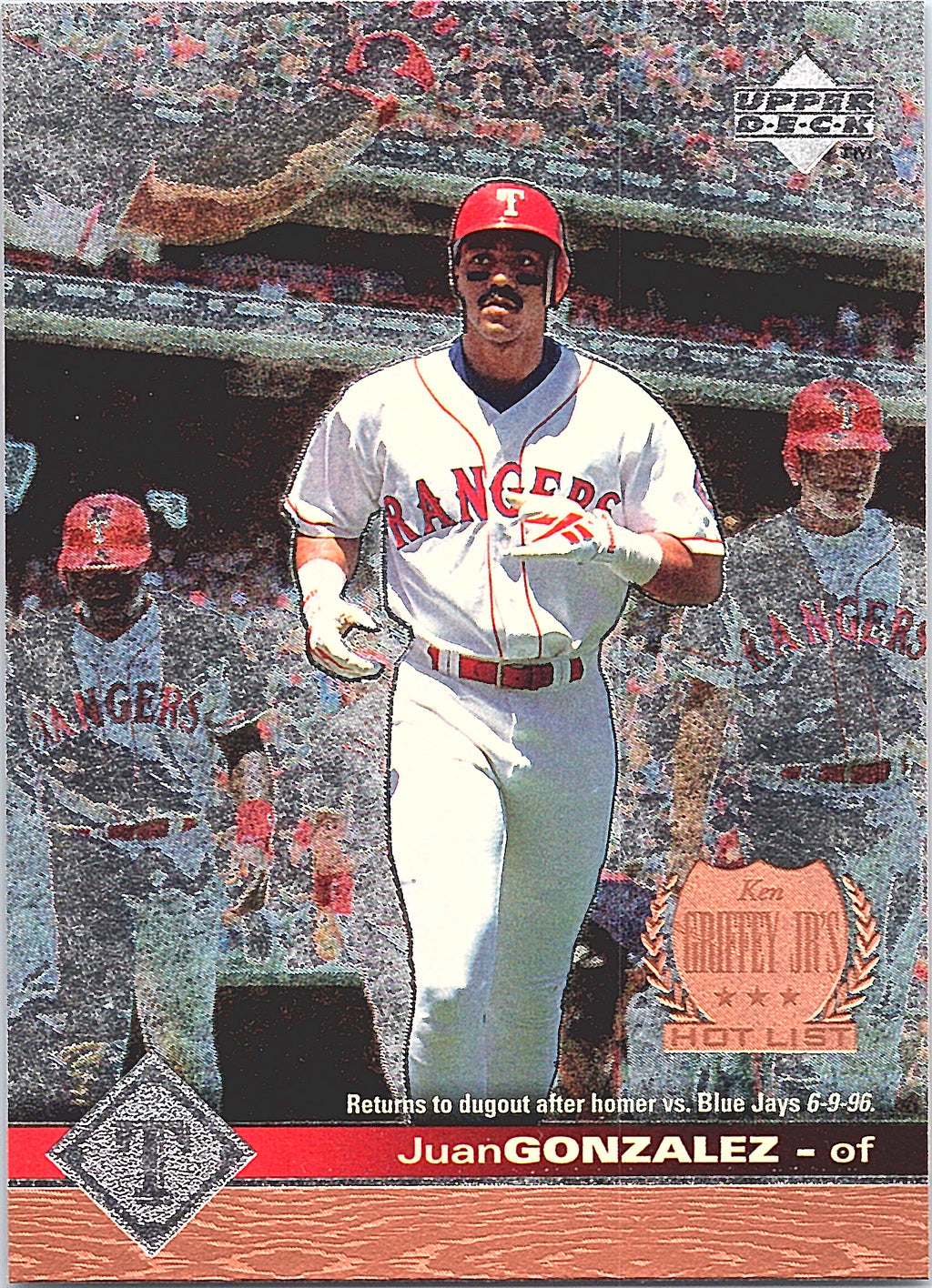 1997 Upper Deck Juan Gonzalez #423 Texas Rangers Excellent
