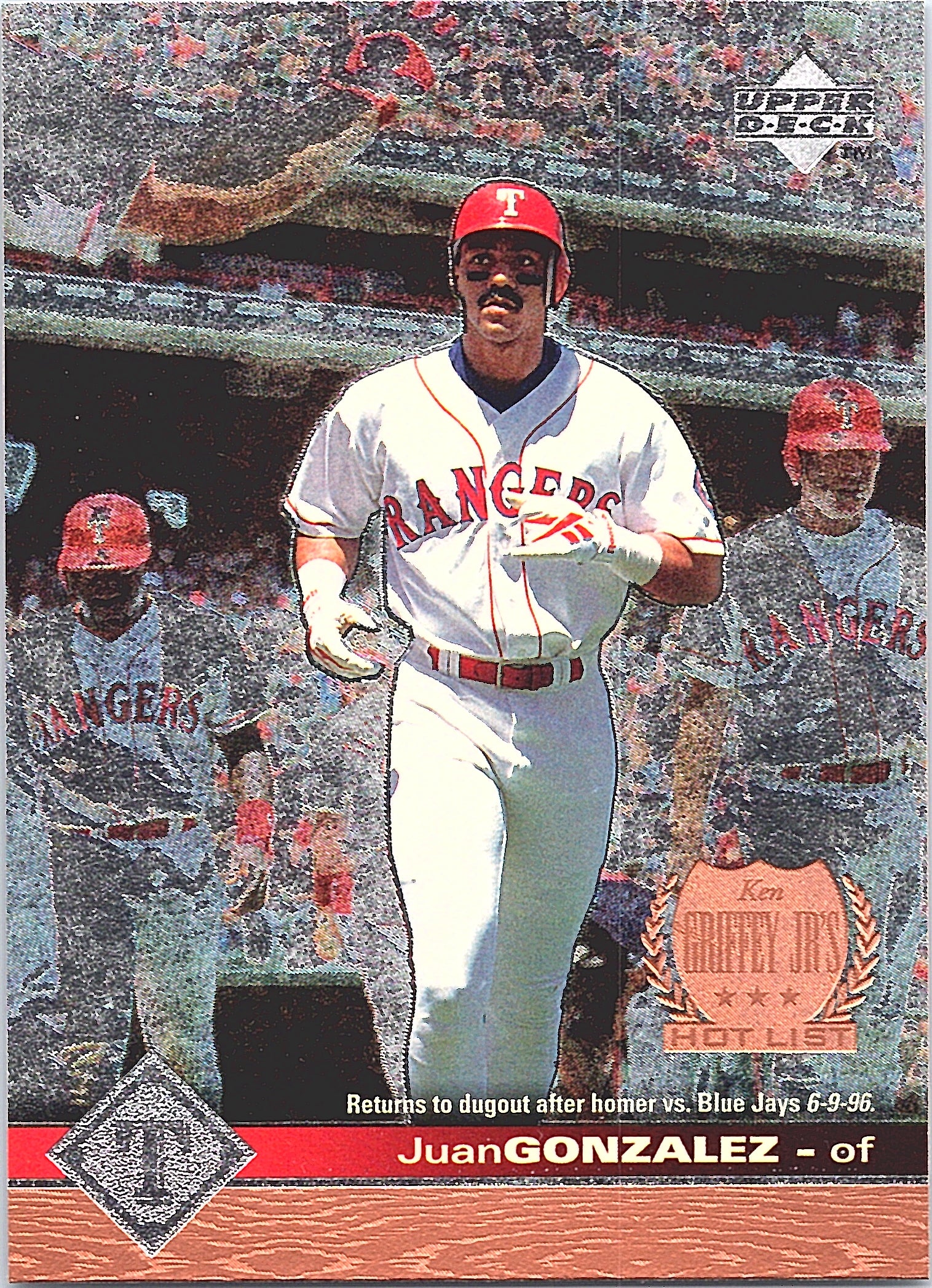 1997 Upper Deck Juan Gonzalez #423 Texas Rangers Excellent