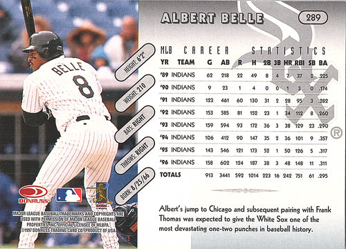 1997 Donruss Team Sets Albert Belle #70 Chicago White Sox Excellent