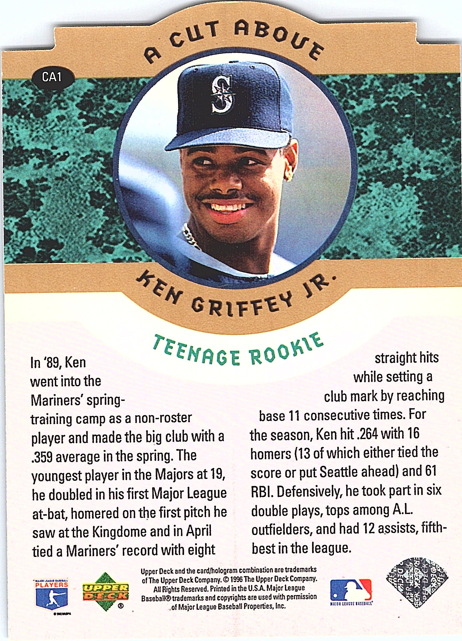 1996 Collector's Choice Ken Griffey Jr. #CA1 Die Cut Mariners Excellent