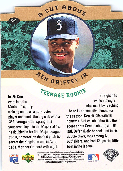 1996 Collector's Choice Ken Griffey Jr. #CA1 Die Cut Mariners Excellent