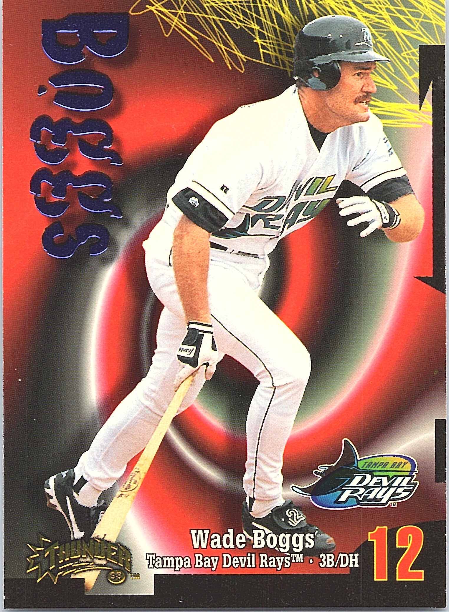1998 Circa Thunder Wade Boggs #165 Tampa Bay Devil Rays Excellent