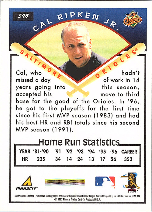 1997 Score Cal Ripken Jr. #546 Baltimore Orioles Excellent