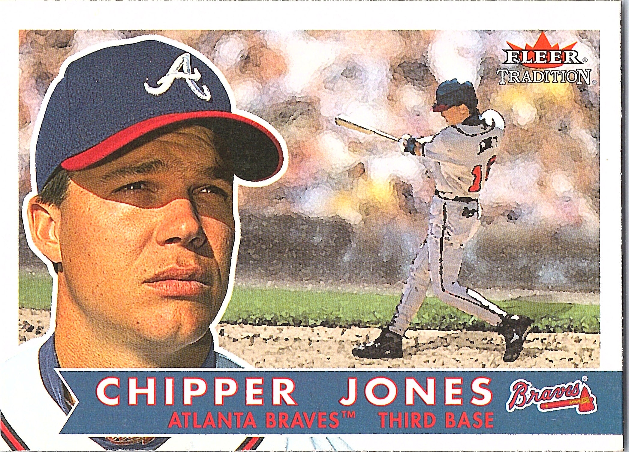 2001 Fleer Tradition Chipper Jones #70 Atlanta Braves Excellent