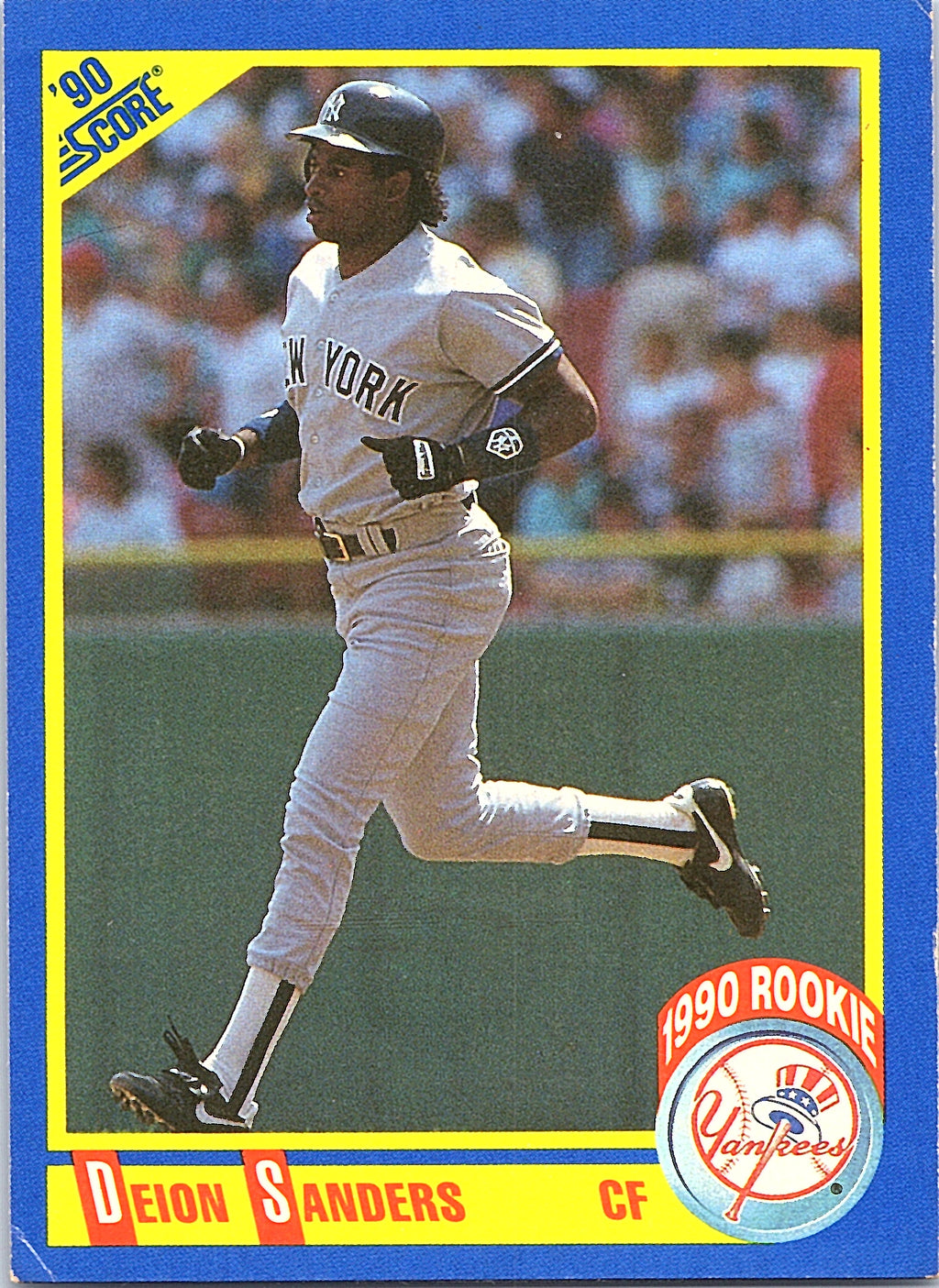1990 Score Deion Sanders #586 New York Yankees Excellent