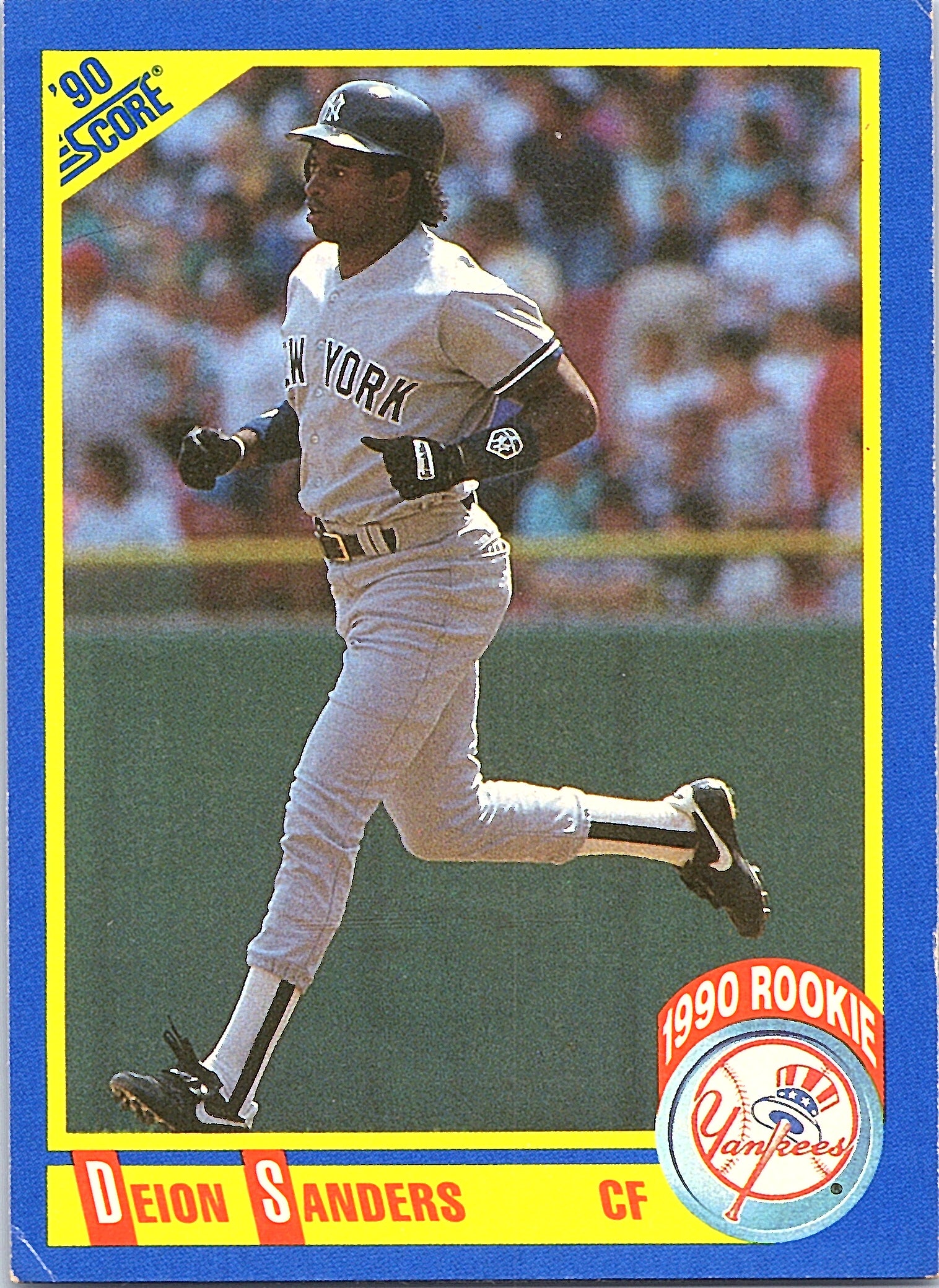 1990 Score Deion Sanders #586 New York Yankees Excellent