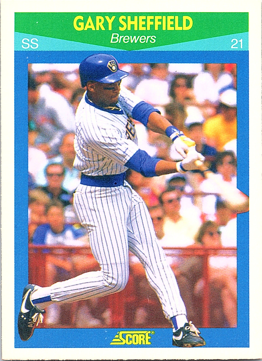 1990 Score 100 Rising Stars Gary Sheffield #20 Milwaukee Brewers Excellent