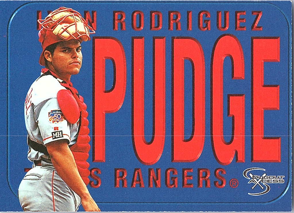 1998 SkyBox Dugout Axcess Ivan Rodriguez #140 Texas Rangers Excellent