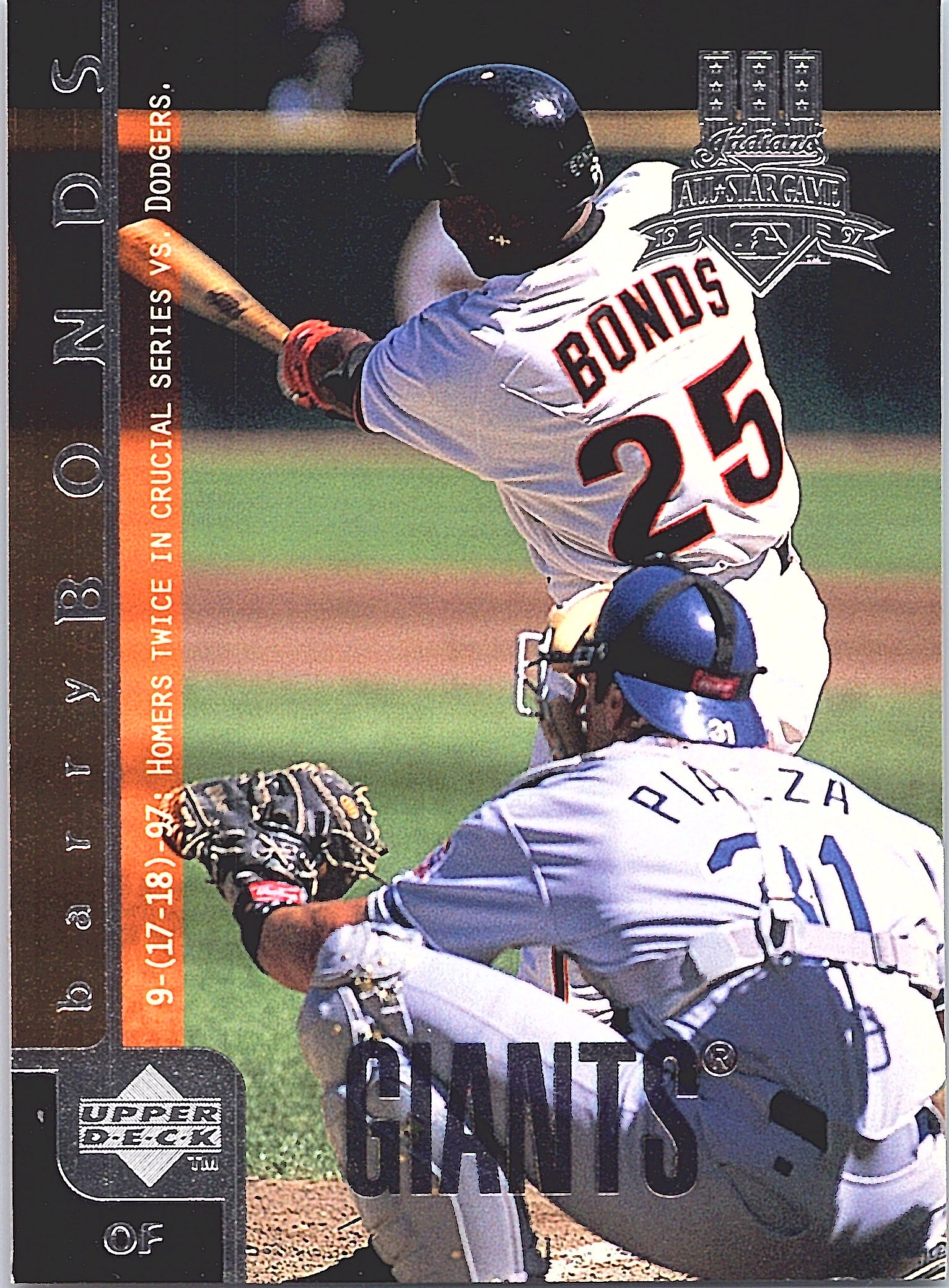1998 Upper Deck Barry Bonds #505 Series Two 5x7 San Francisco Giants Excellent