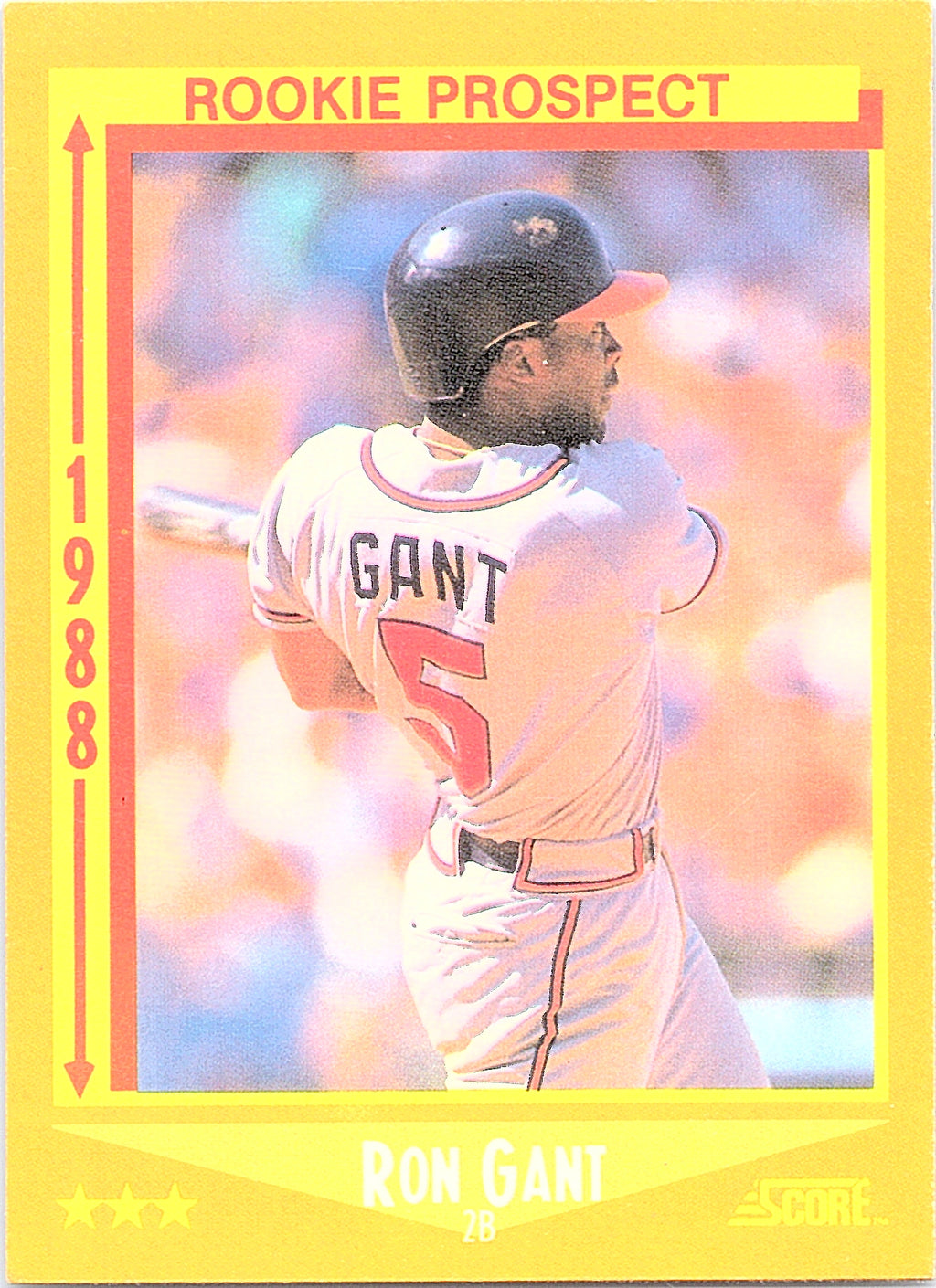 1988 Score Ron Gant #647 Atlanta Braves Excellent
