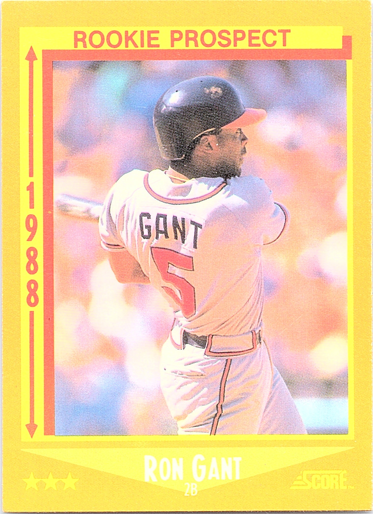 1988 Score Ron Gant #647 Atlanta Braves Excellent