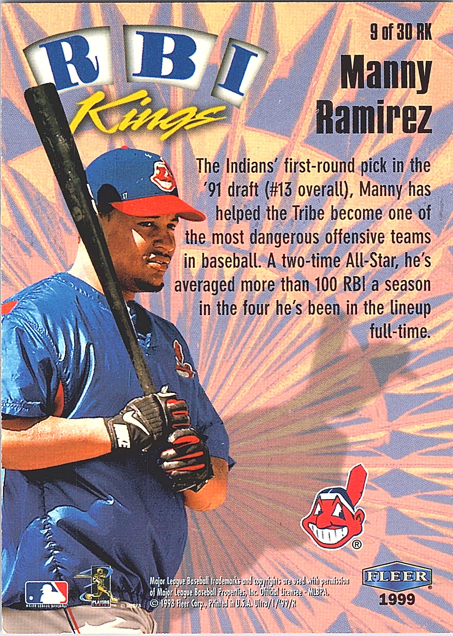 1999 Fleer Ultra Manny Ramirez #9 RK RBI Kings Cleveland Indians Excellent