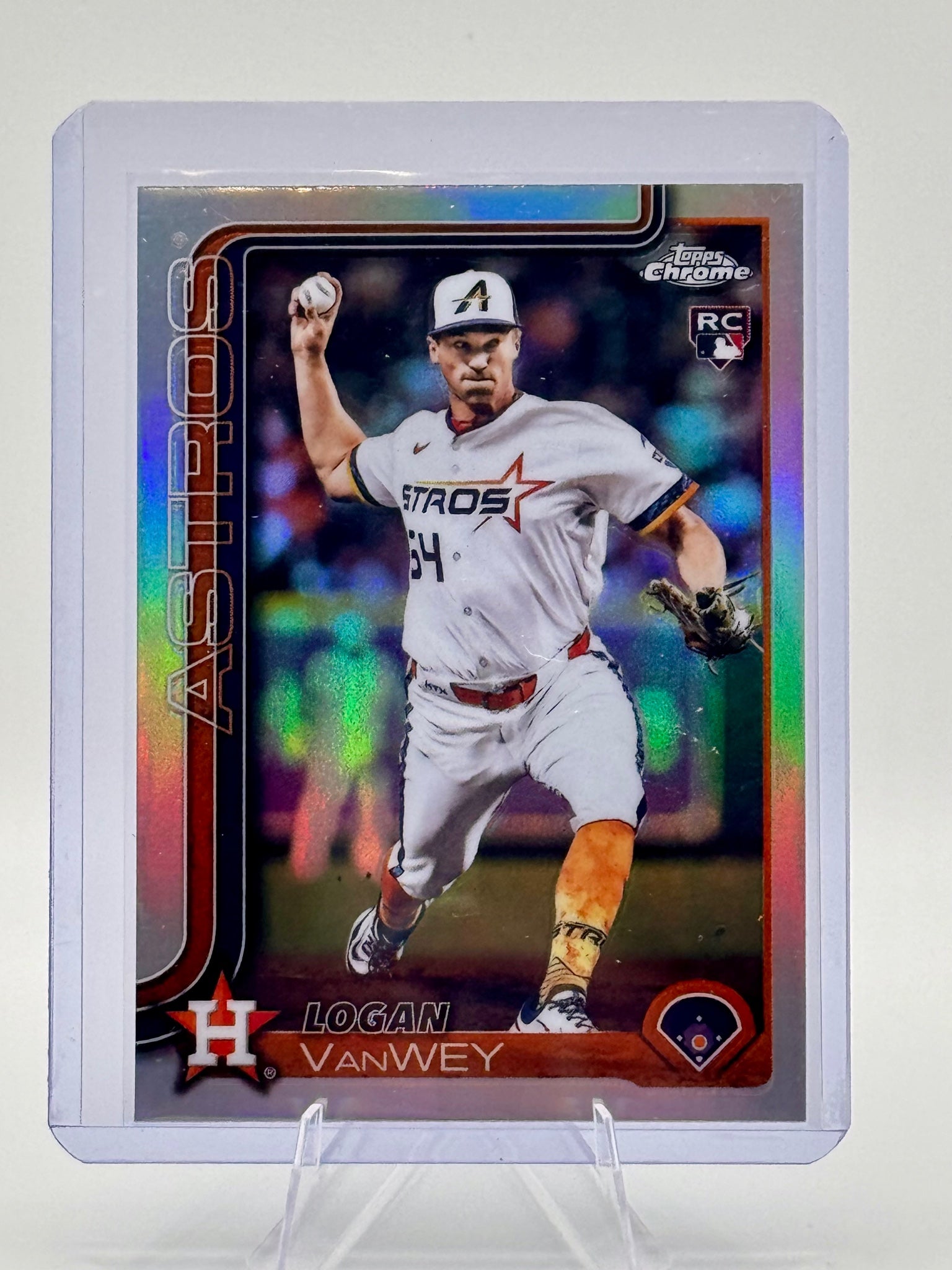 2025 Topps Update Logan VanWey #US117 Holo Foil Houston Astros Rookie Near Mint