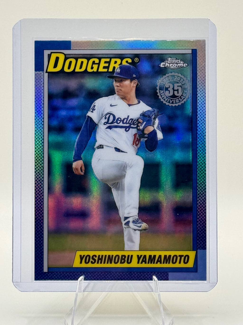 2025 Topps Chrome Update #90CU-14 Yoshinobu Yamamoto 1990 Topps Chrome