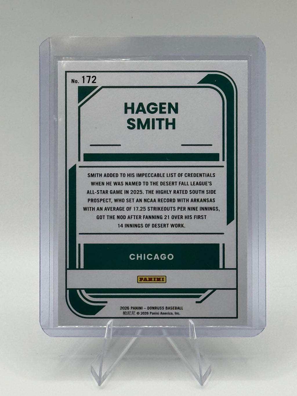 2026 Donruss Hagen Smith #172 Chicago White Sox Near Mint or Better