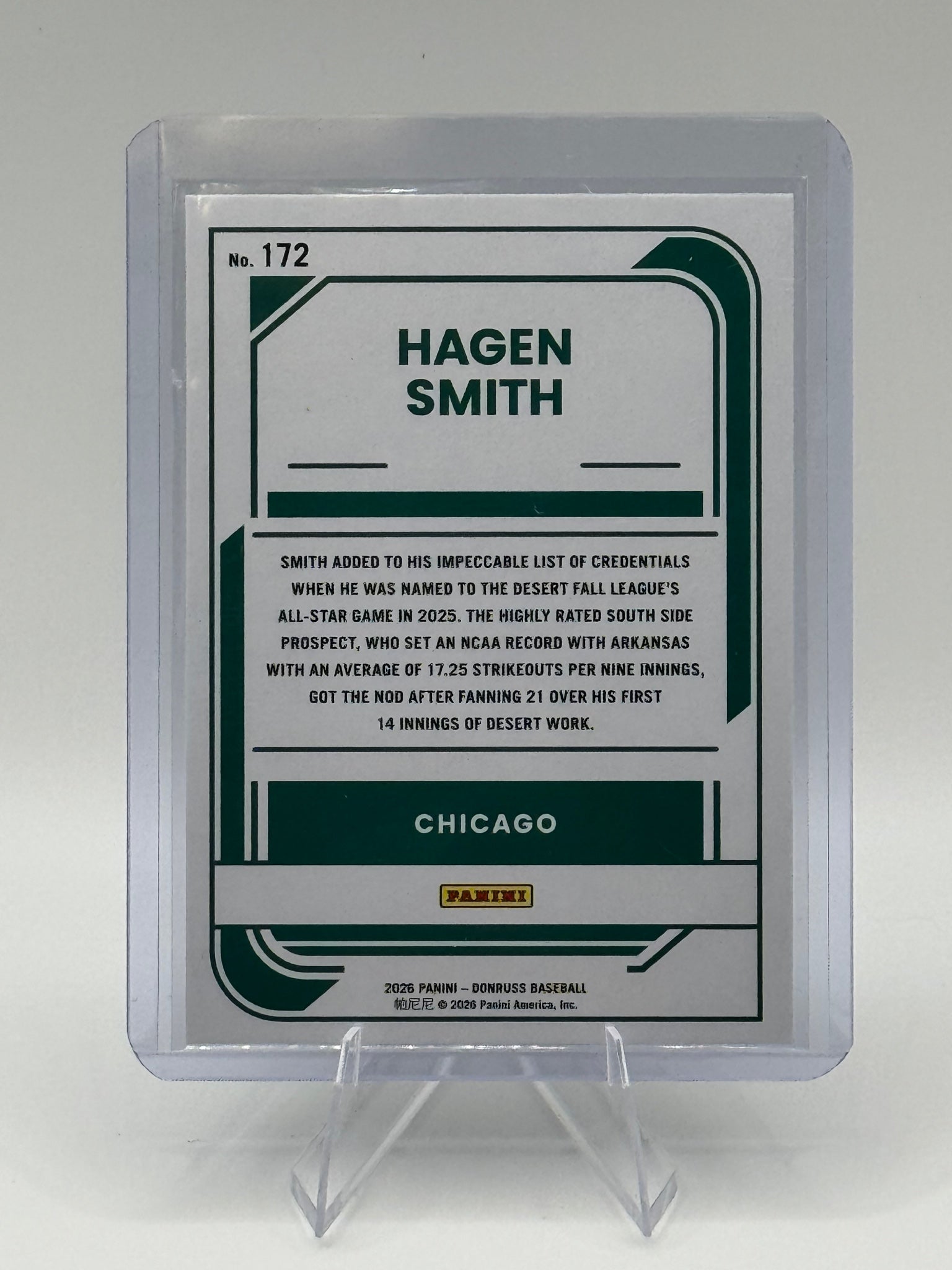 2026 Donruss Hagen Smith #172 Chicago White Sox Near Mint or Better