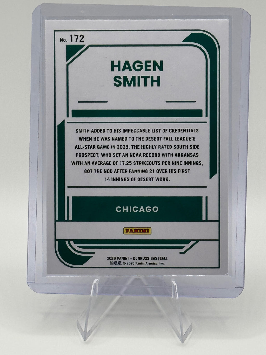 2026 Donruss Hagen Smith #172 Chicago White Sox Near Mint or Better