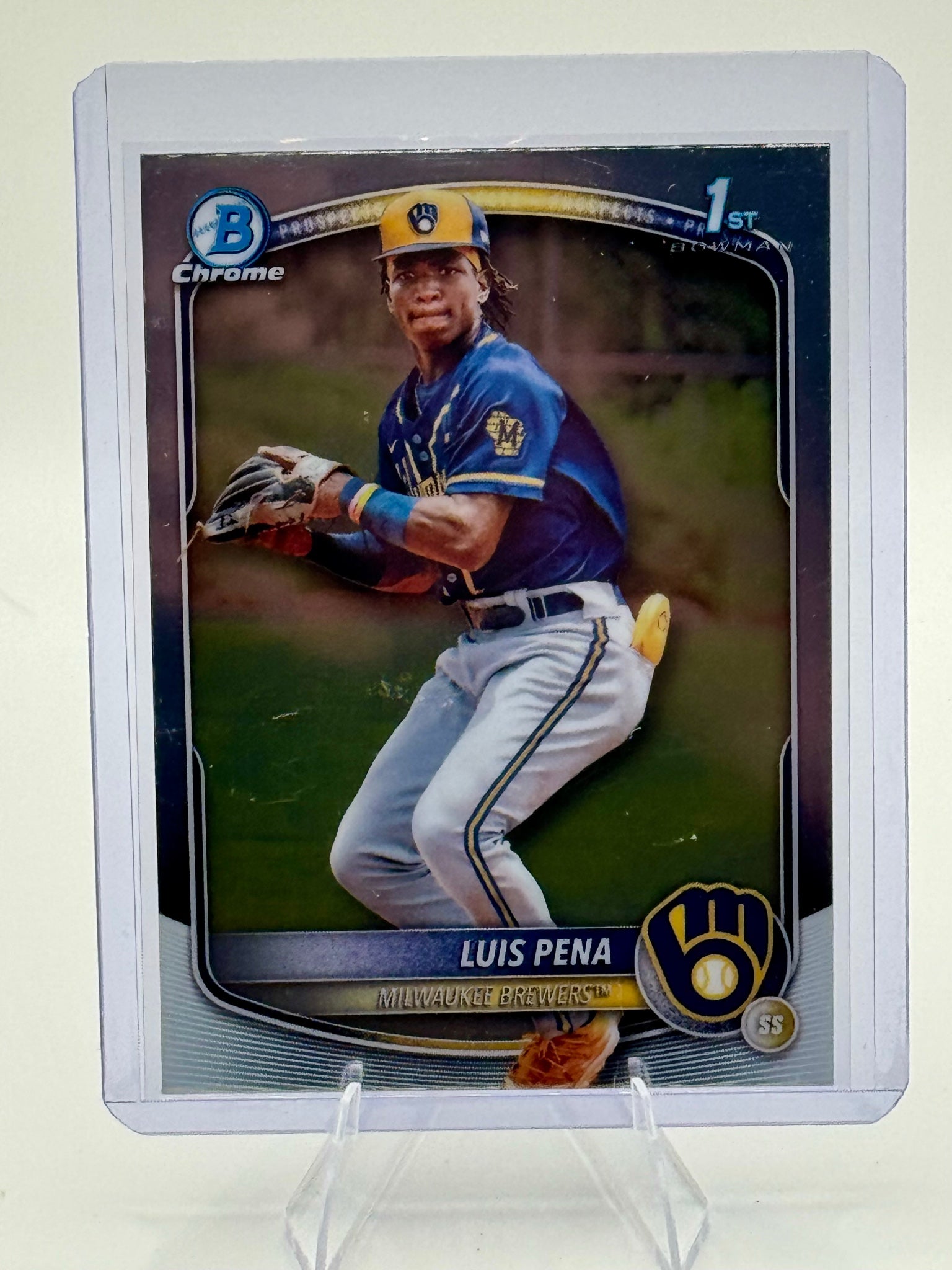 2025 Bowman Luis Pena #BCP-38 Chrome Prospects Brewers Near Mint
