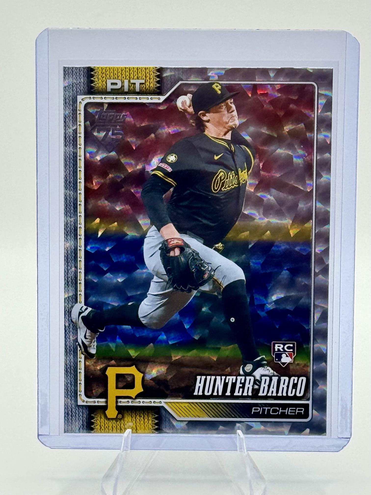 2026 Topps Hunter Barco #398 Silver Crackle Foil Pirates Rookie Near Mint