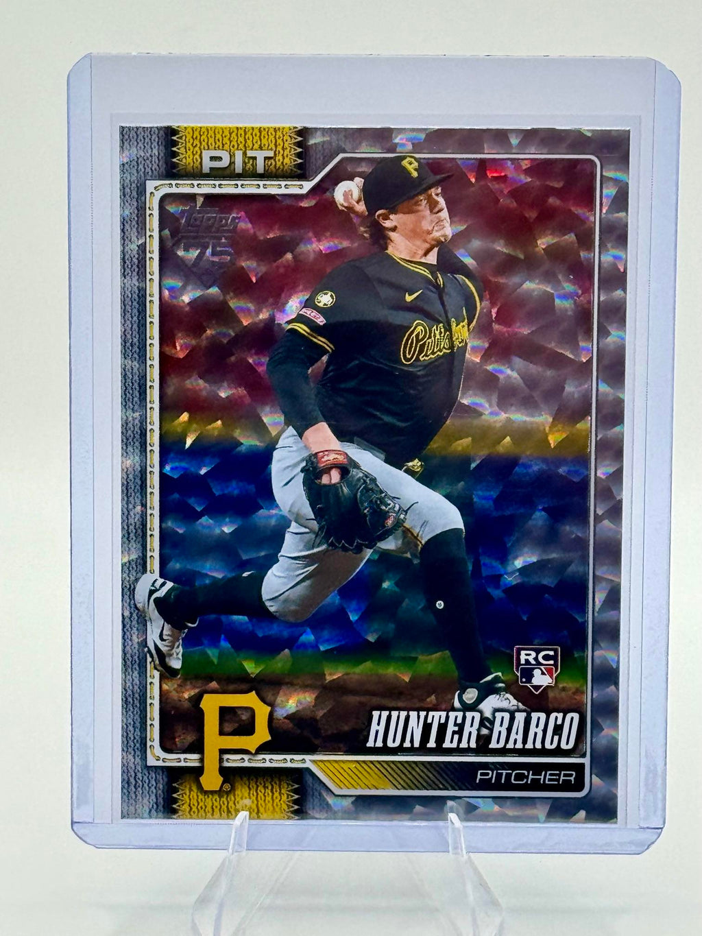 2026 Topps Hunter Barco #398 Silver Crackle Foil Pirates Rookie Near Mint