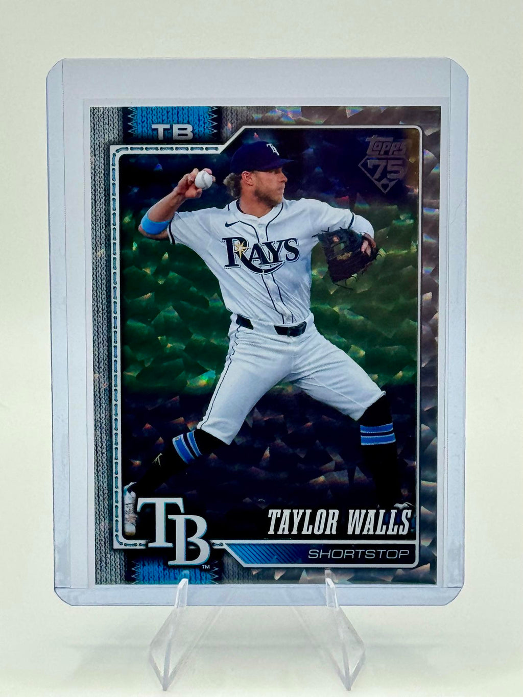 2026 Topps Taylor Walls #421 Silver Crackle Foil Rays Near Mint