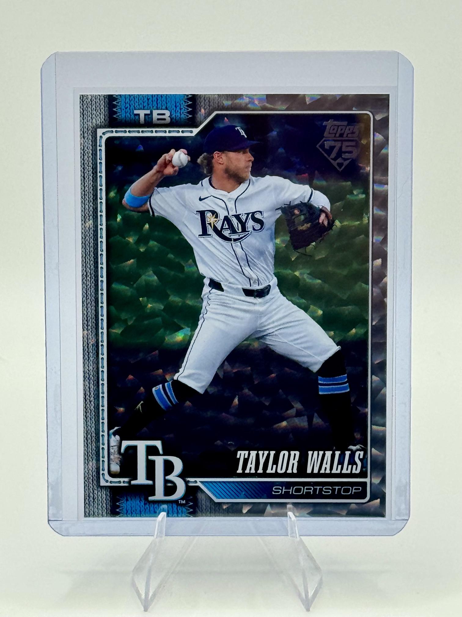2026 Topps Taylor Walls #421 Silver Crackle Foil Rays Near Mint