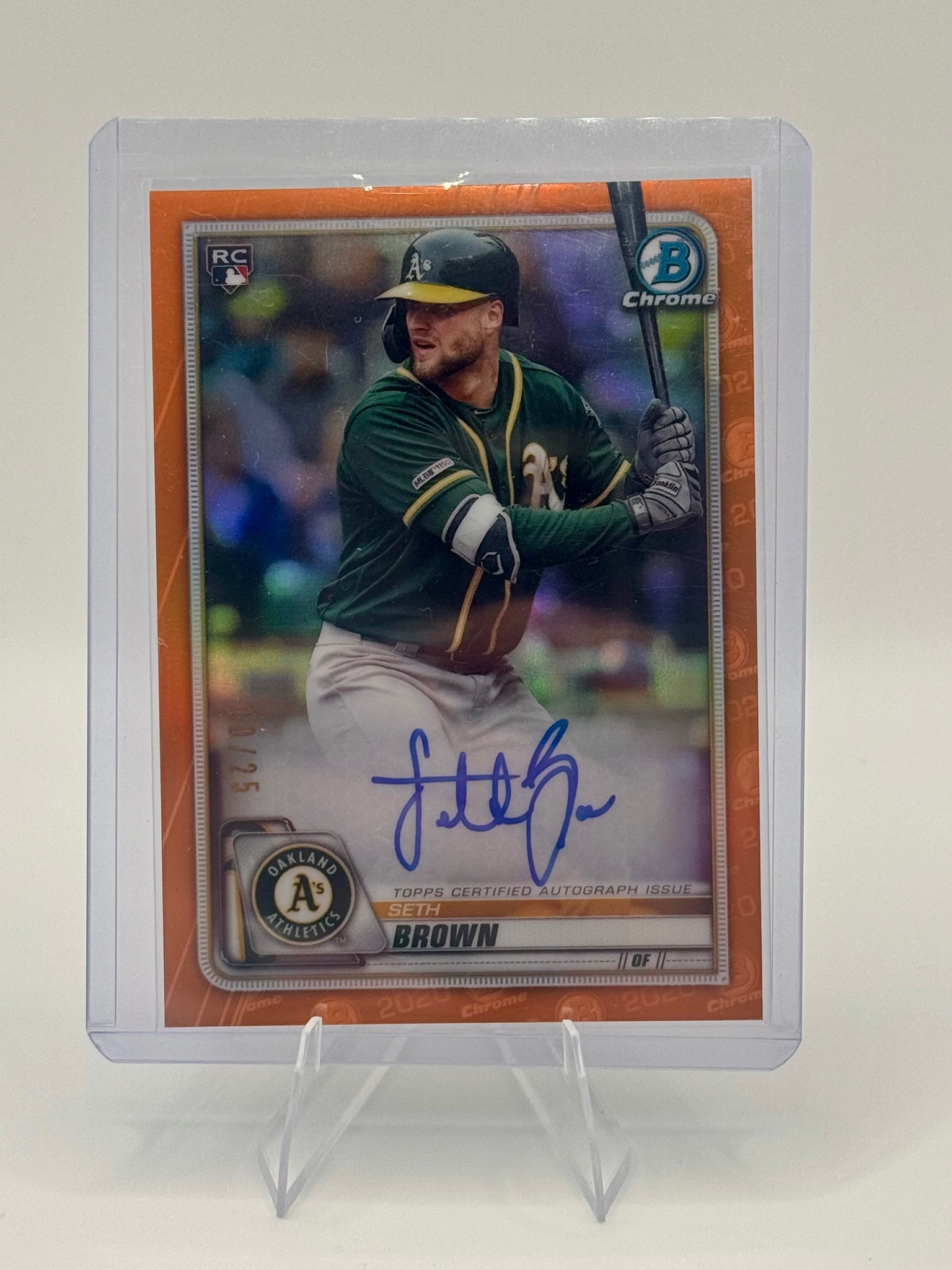 2020 Bowman Seth Brown #CRA-SB Rookie Autographs Orange Athletics Near Mint