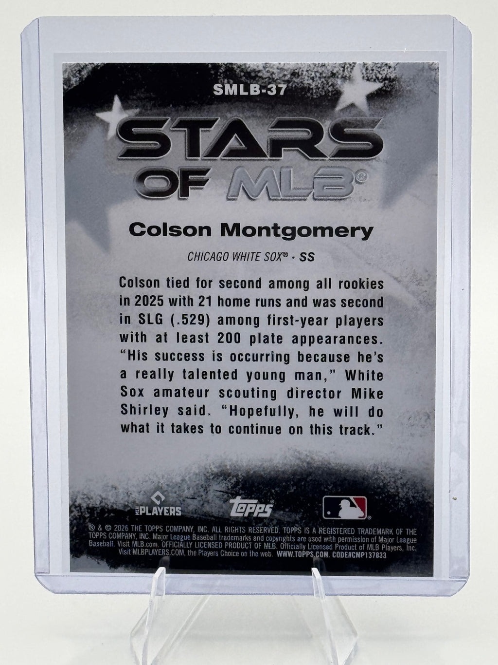 2026 Topps Colson Montgomery #SMLB-37 Stars of MLB Chicago White Sox Near Mint