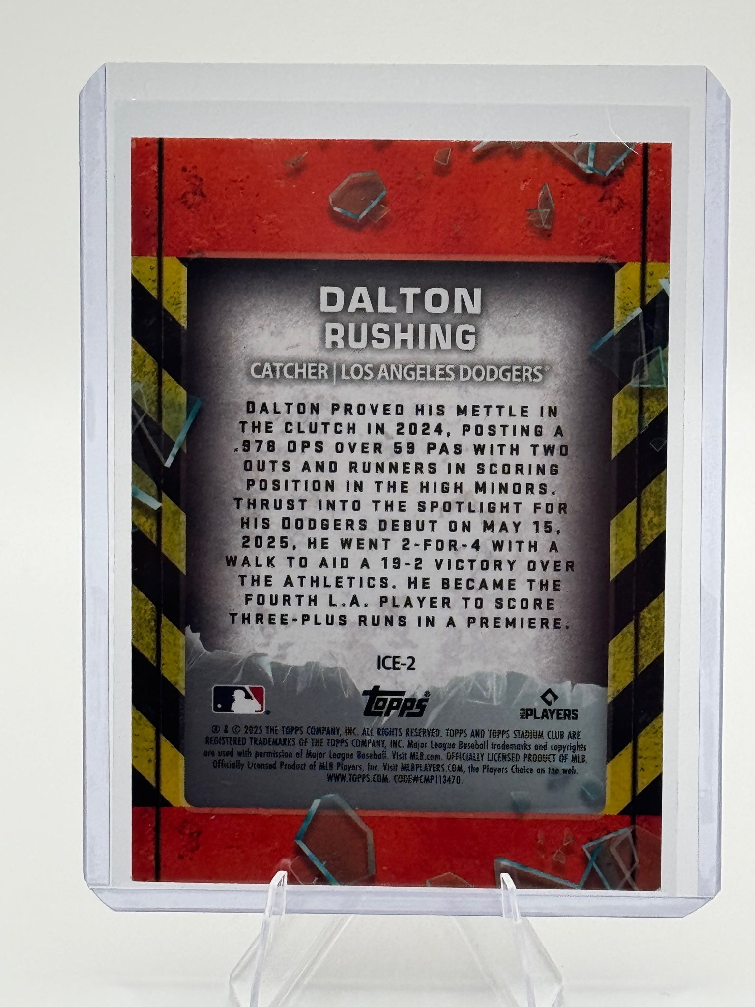 2025 Stadium Club Dalton Rushing #ICE-2 In Case of Emergency Dodgers NM