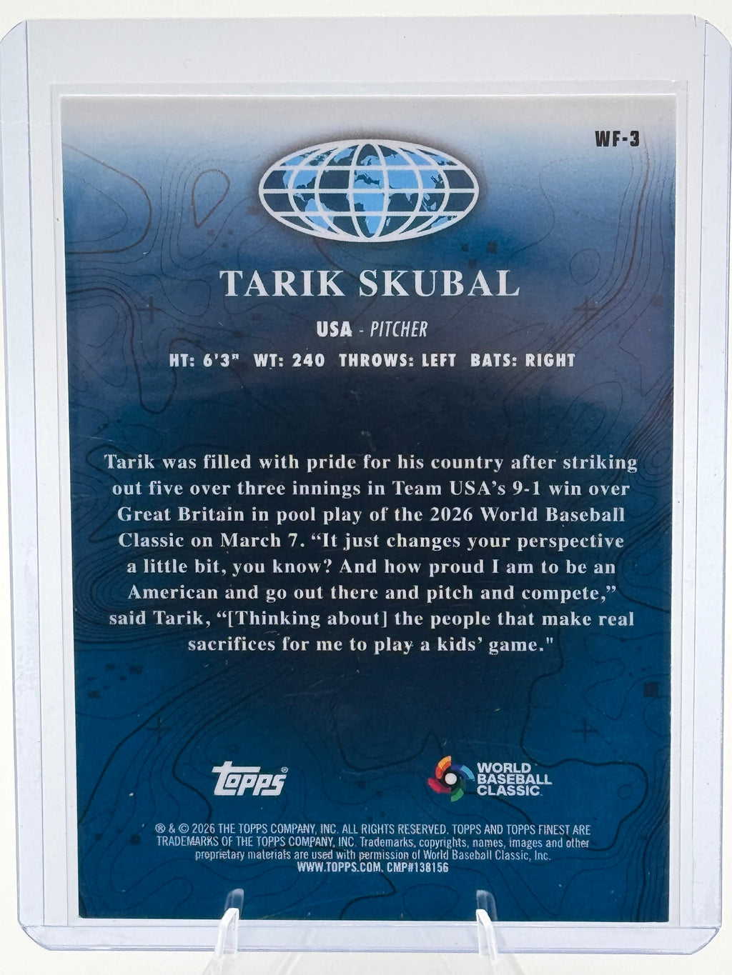 2026 Topps Finest Tarik Skubal #WF-3 World's Finest Detroit Tigers Near Mint