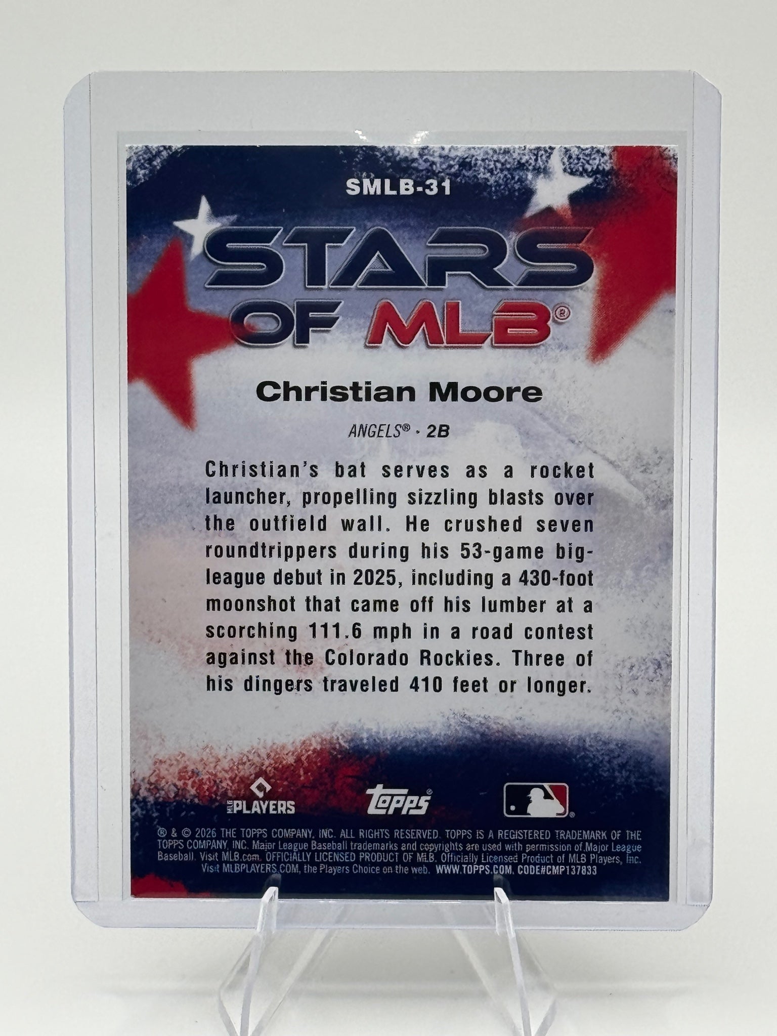 2026 Topps Christian Moore #SMLB-31 Stars of MLB Los Angeles Angels Near Mint