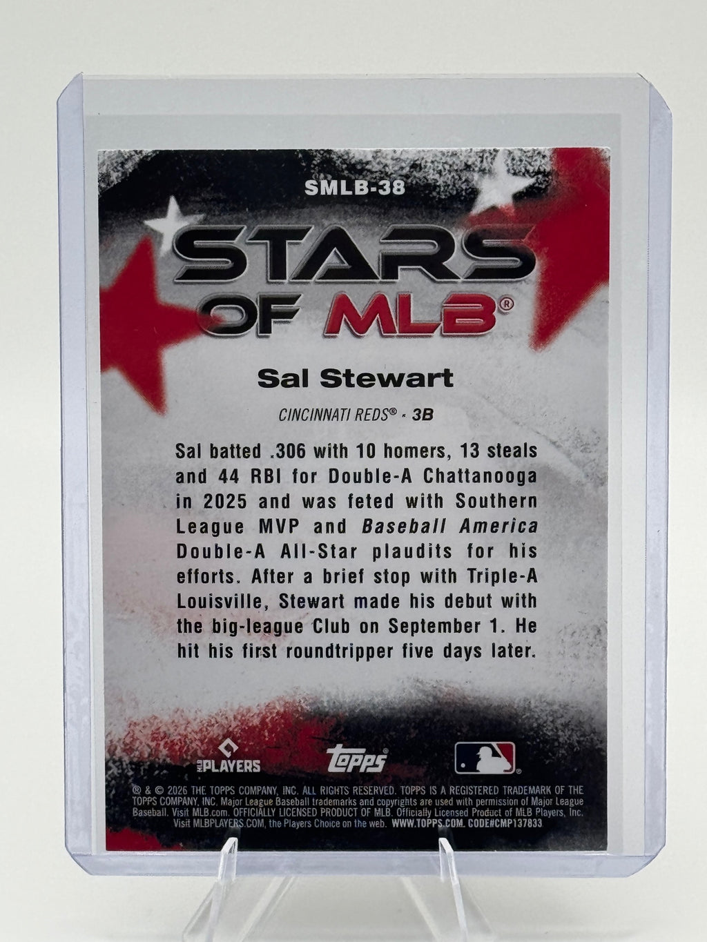 2026 Topps Sal Stewart #SMLB-38 Stars of MLB Cincinnati Reds Near Mint or Better