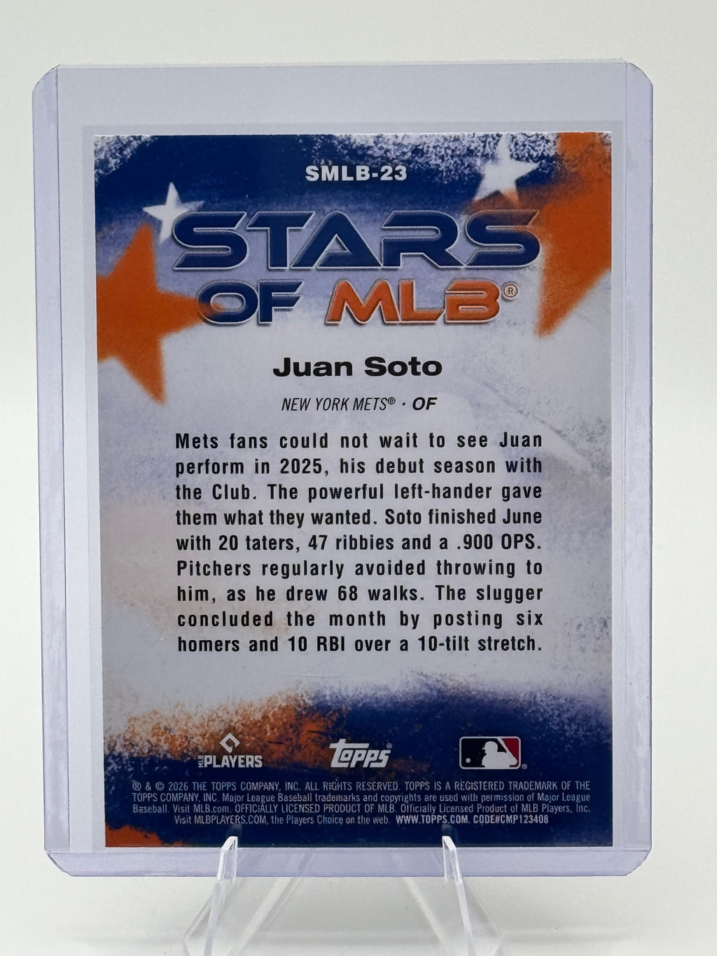 2026 Topps Juan Soto #SMLB-23 Stars of MLB New York Mets Near Mint or Better