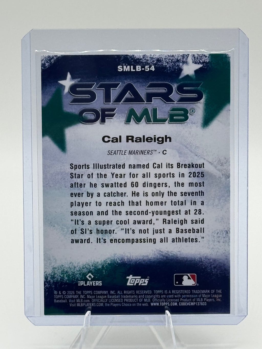 2026 Topps Cal Raleigh #SMLB-54 Stars of MLB Seattle Mariners Near Mint