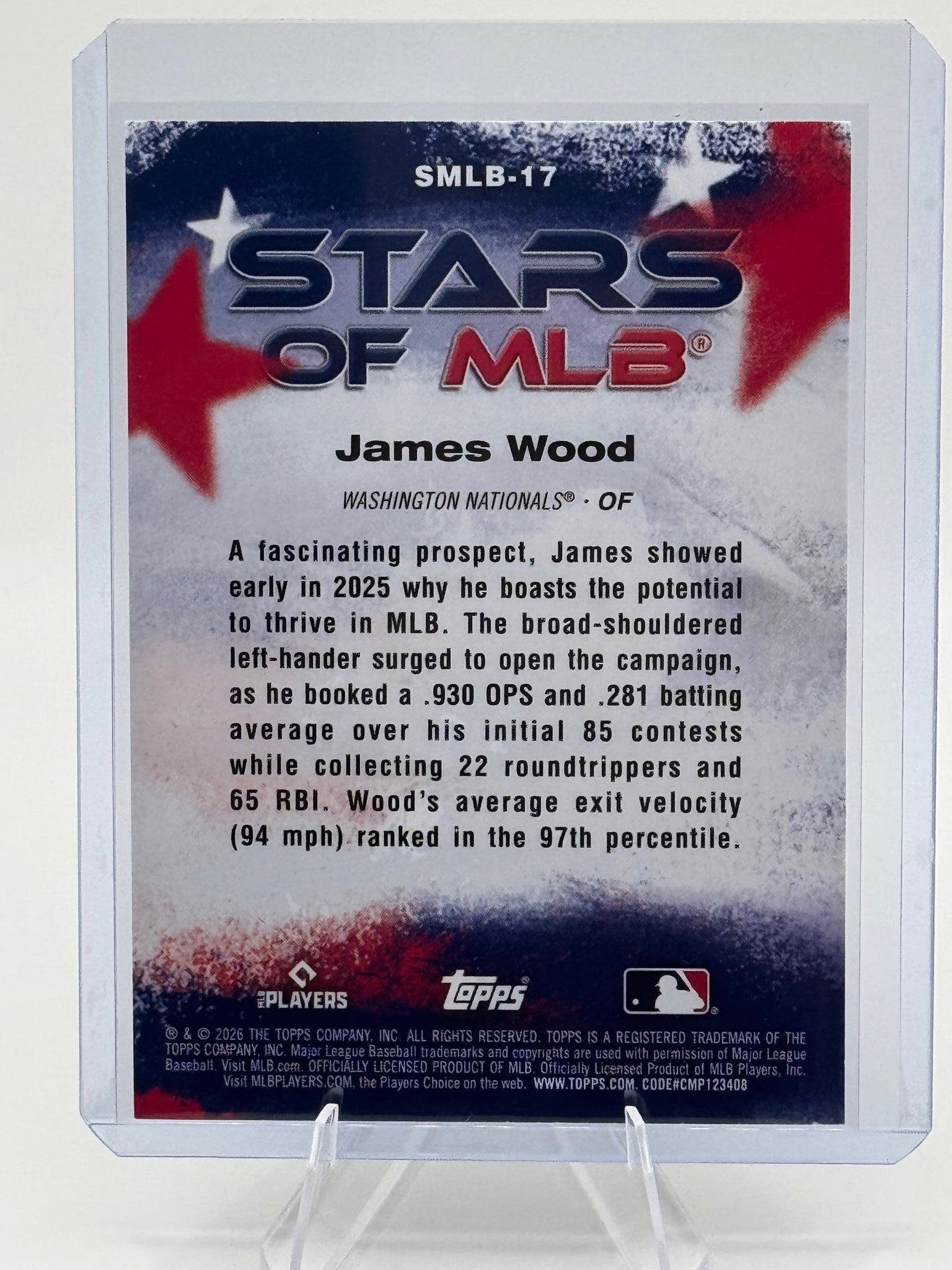 2026 Topps James Wood #SMLB-17 Stars of MLB Washington Nationals Near Mint