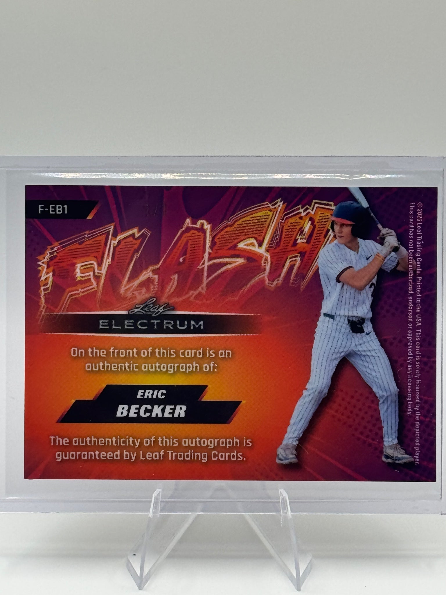 2026 Leaf Electrum Eric Becker #F-EB1 Auto 1/1 Reds Near Mint or Better