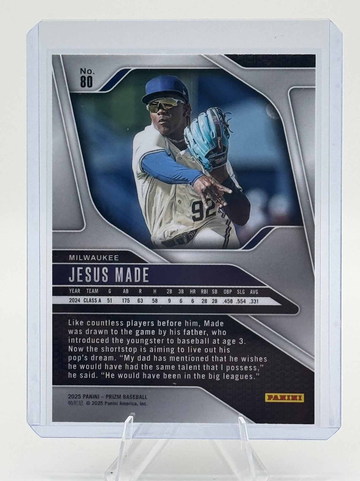 2025 Panini Prizm Jesus Made #80 Silver Prizms Milwaukee Brewers Near Mint