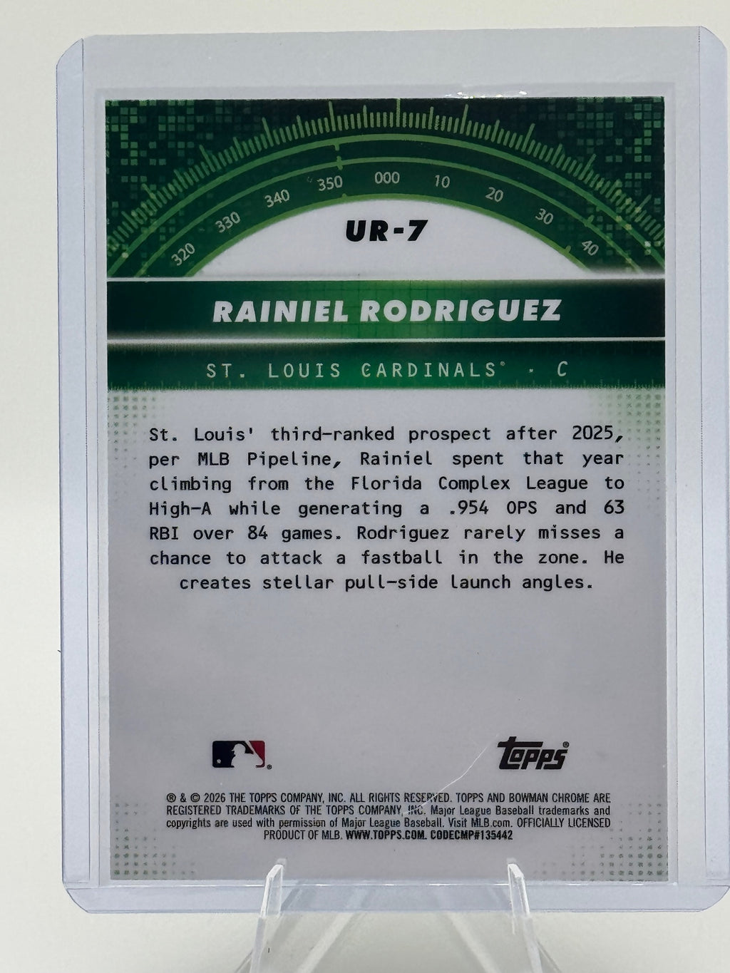 2026 Bowman Rainiel Rodriguez #UR-7 Under the Radar St. Louis Cardinals NM