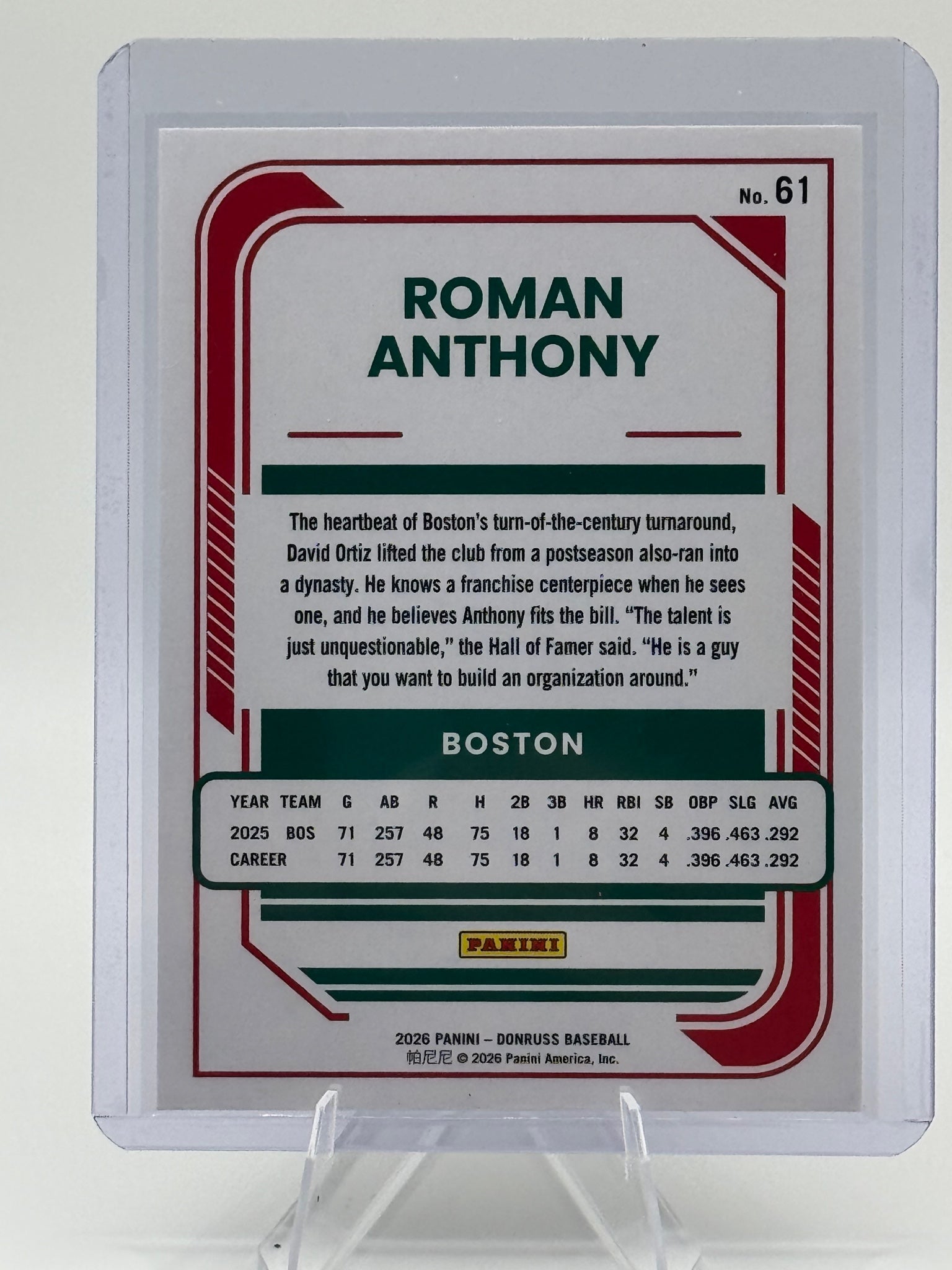 2026 Donruss Roman Anthony #61 Liberty Boston Red Sox Near Mint or Better