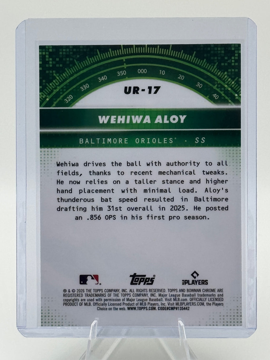 2026 Bowman Wehiwa Aloy #UR-17 Under the Radar Baltimore Orioles Near Mint