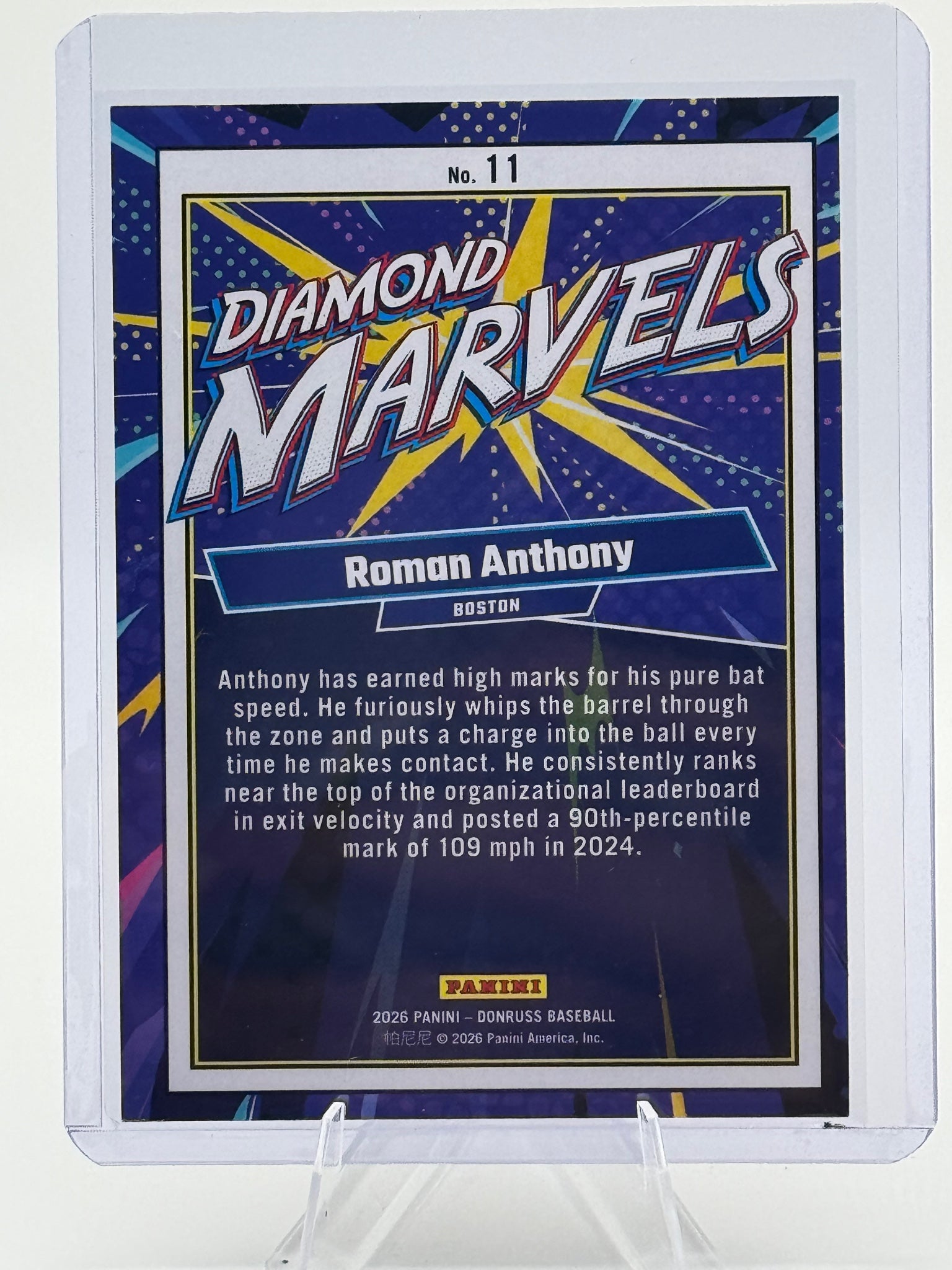 2026 Donruss Roman Anthony #11 Diamond Marvels Boston Red Sox Near Mint