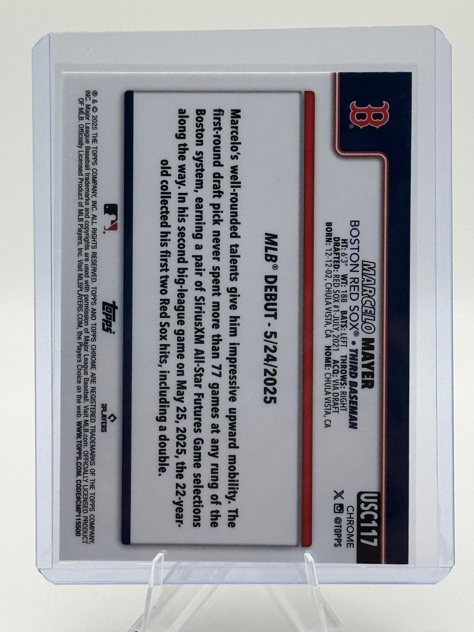 2025 Topps Update Marcelo Mayer #US276 Topps Logo Foil Boston Red Sox Near Mint
