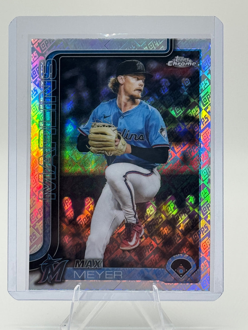 2025 Topps Update Max Meyer #US99 Topps Logo Foil Miami Marlins Near Mint