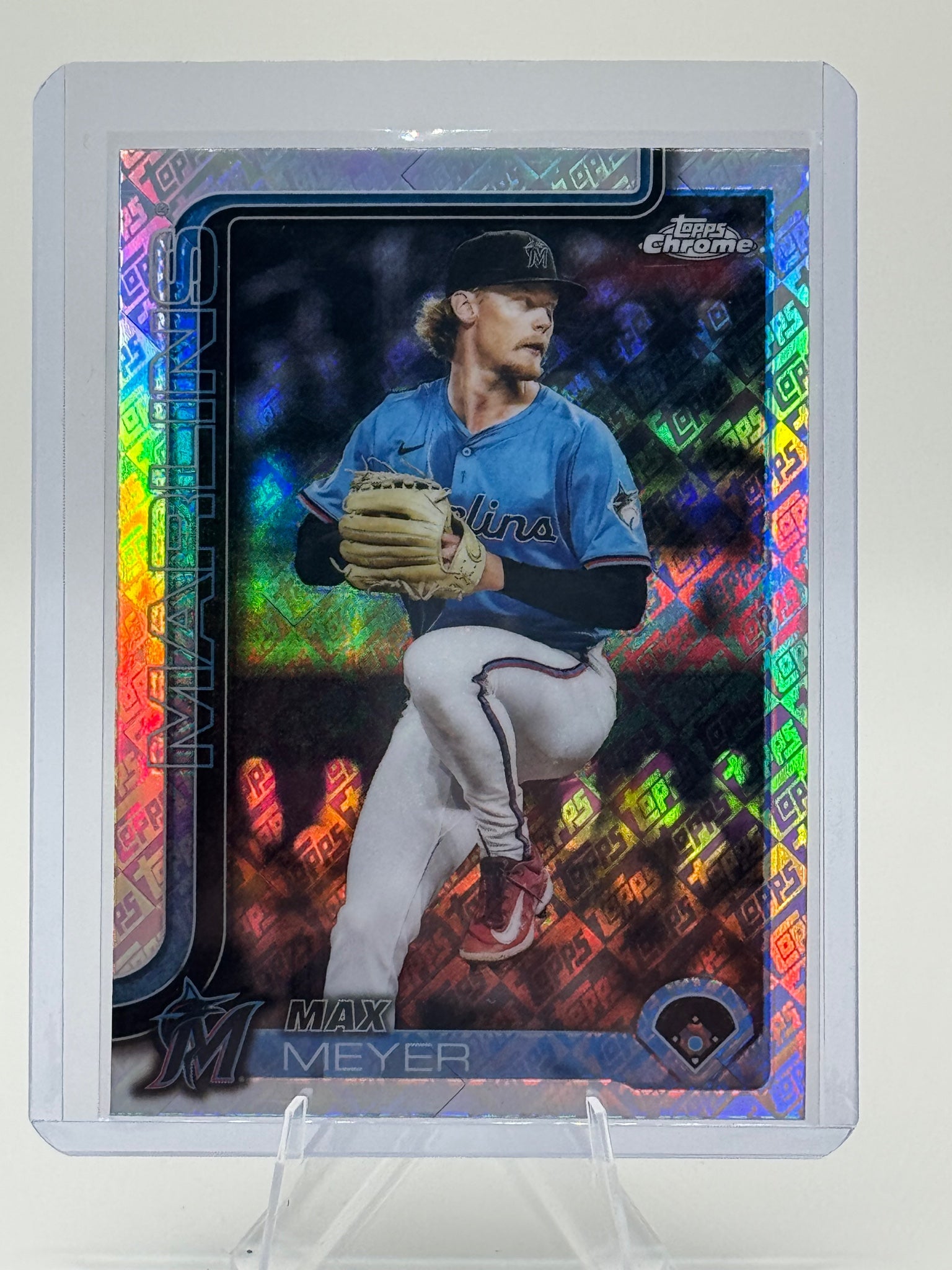 2025 Topps Update Max Meyer #US99 Topps Logo Foil Miami Marlins Near Mint